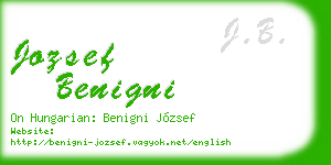 jozsef benigni business card